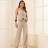 CONJUNTO BOTÃO MARROM CONJUNTO BLUSA BOTÃO MARROM